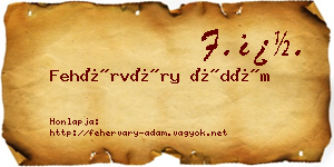 Fehérváry Ádám névjegykártya
